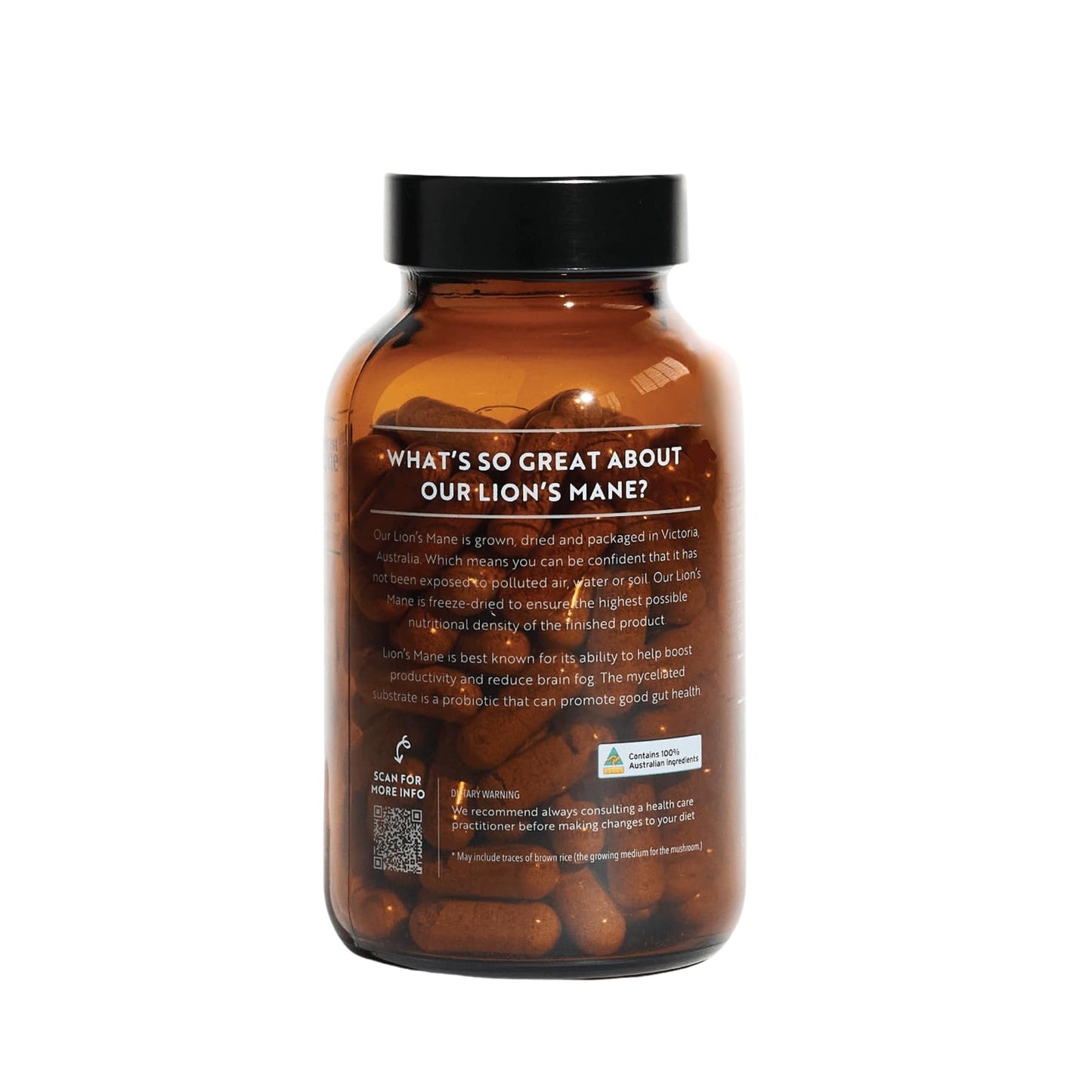Forest Super Foods Lions Mane Supplement Capsules (120 Capsules) Organic Lions Mane Mushroom | Memory Lift Brain Supplement for Focus and Productivity. Lion Mane, Grown & Made in Australia - PrimeBioHealth - canada supplements