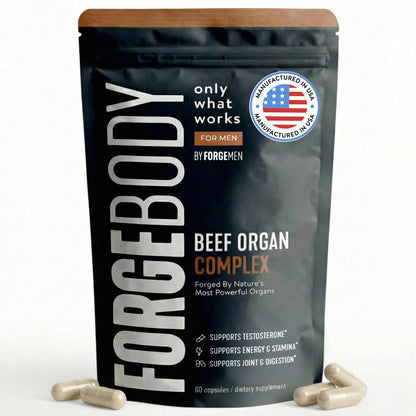 FORGEBODY® Beef Organ Complex Capsules [1 Month] - 100% Grass Fed Beef Organ Supplement with Blend of Liver, Heart, Bone Marrow, Pancreas & Testicles - PrimeBioHealth - canada supplements