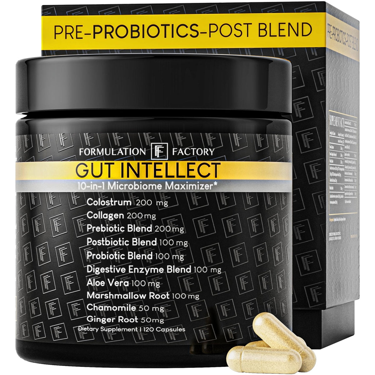 Formulation Factory Probiotics for Women & Men - Gut Intellect 10-in-1 Digestive Enzymes with Prebiotics and Postbiotics - Total Gut Health Supplement - PrimeBioHealth - canada supplements