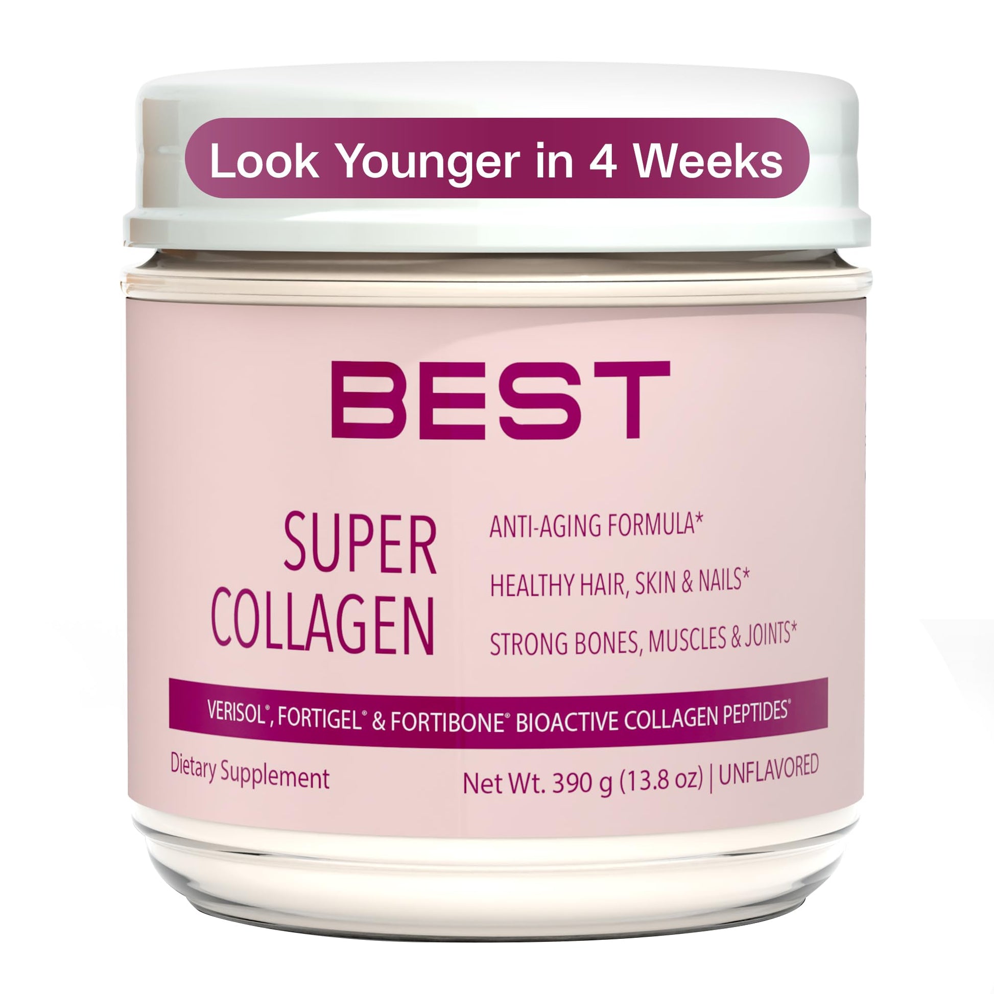 FORTIBONE® Collagen - 3 Clinically-Supported Bioactive Collagen Peptides with FORTIBONE®, FORTIGEL®, VERISOL® Unflavored Collagen for Women - Reduce Wrinkles, - PrimeBioHealth - canada supplements