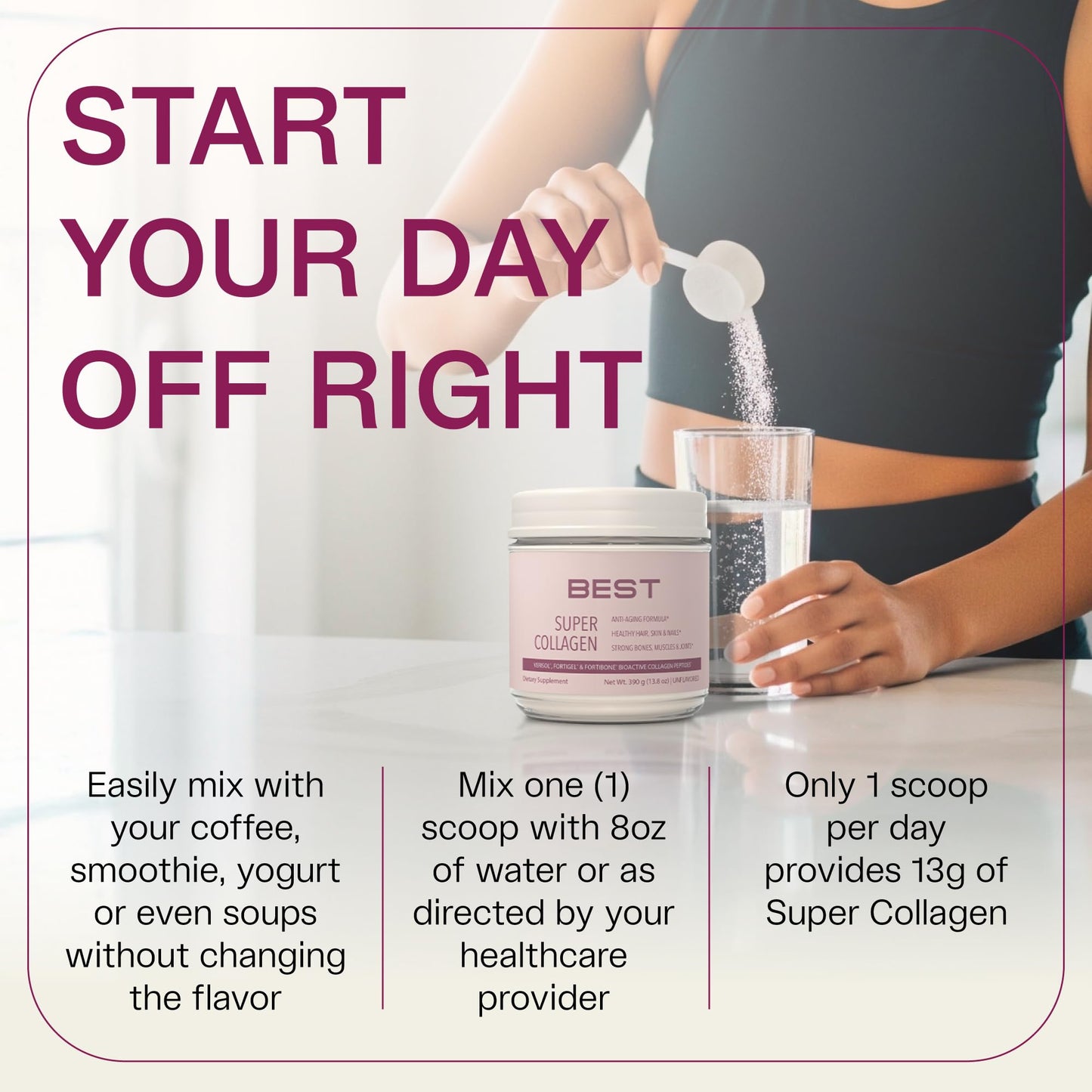 FORTIBONE® Collagen - 3 Clinically-Supported Bioactive Collagen Peptides with FORTIBONE®, FORTIGEL®, VERISOL® Unflavored Collagen for Women - Reduce Wrinkles, - PrimeBioHealth - canada supplements