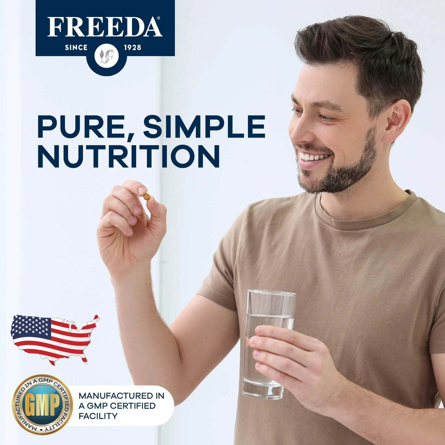 Freedavite Tiny Tablet - Moderate Multivitamin for Men and Women - Pure Vitamin A, C, D, E, B1, B2, B6, B12, Biotin, Calcium, Zinc, Iron, Magnesium - PrimeBioHealth - canada supplements