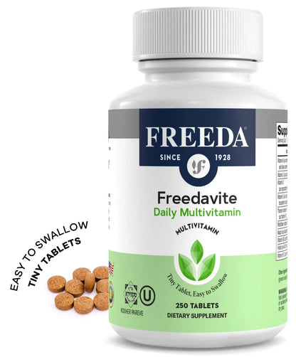 Freedavite Tiny Tablet - Moderate Multivitamin for Men and Women - Pure Vitamin A, C, D, E, B1, B2, B6, B12, Biotin, Calcium, Zinc, Iron, Magnesium - PrimeBioHealth - canada supplements