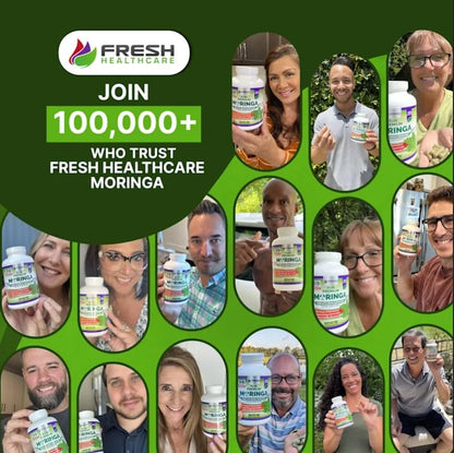 FRESH HEALTHCARE Moringa Capsules – 100% Pure Leaf Powder - 180 Pills, Non-GMO - 3 Month Supply - Complete Green Superfood for Energy - PrimeBioHealth - canada supplements