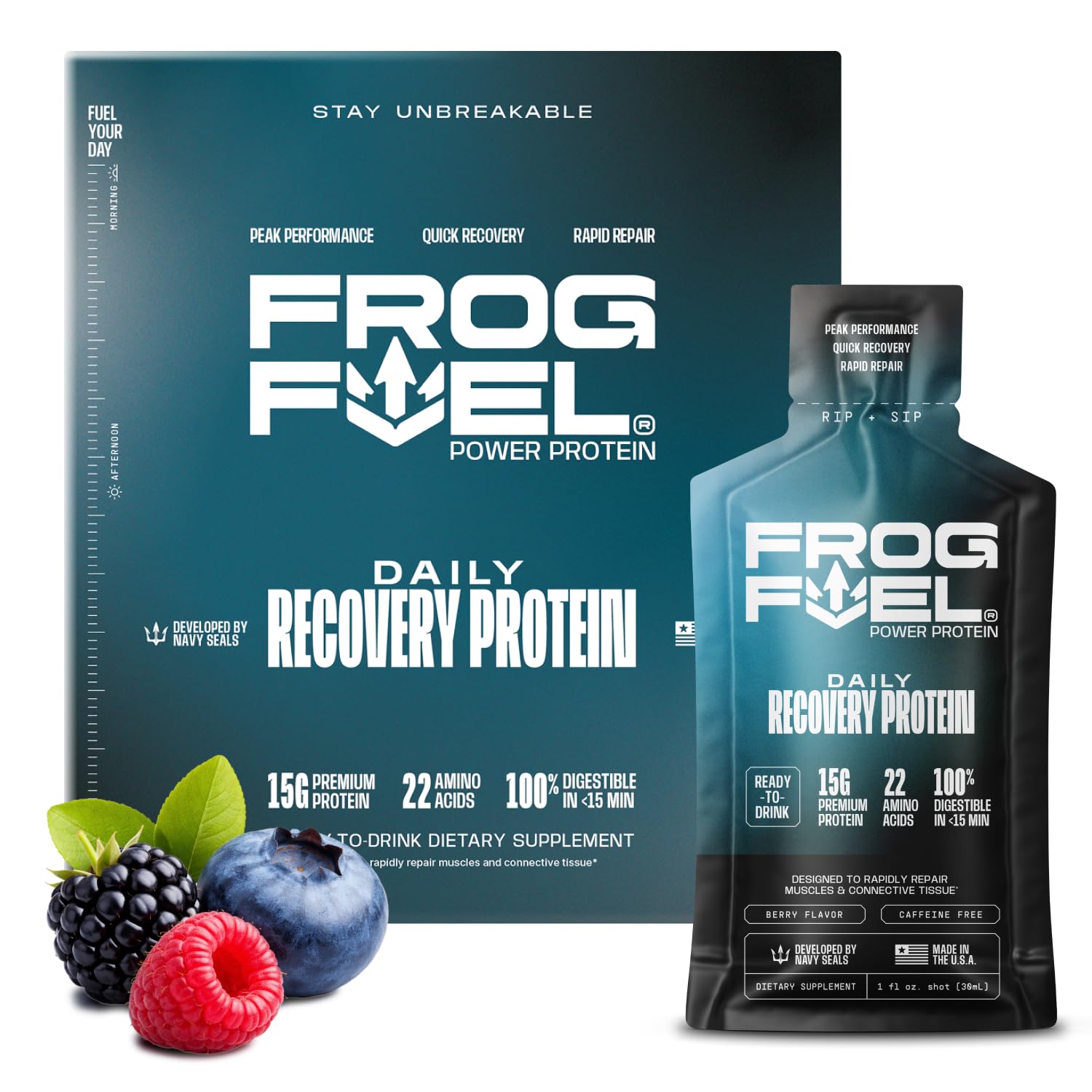 Frog Fuel Power Regular Complete Liquid Protein Shot, 15g, Nano Hydrolyzed & Grass Fed Collagen, Post Workout, Gluten Free, Fat & Sugar Free - PrimeBioHealth - canada supplements