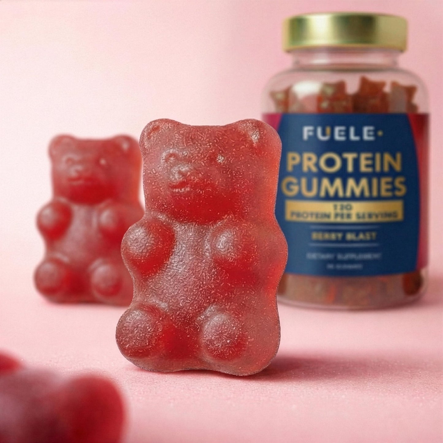 FUELE+ Protein Gummies – 12g High Protein Snack, Mixed Berry Flavor, No Added Sugar, Whey Protein Gummies, Supports Muscle Recovery, Post Workout Supplement - PrimeBioHealth - canada supplements
