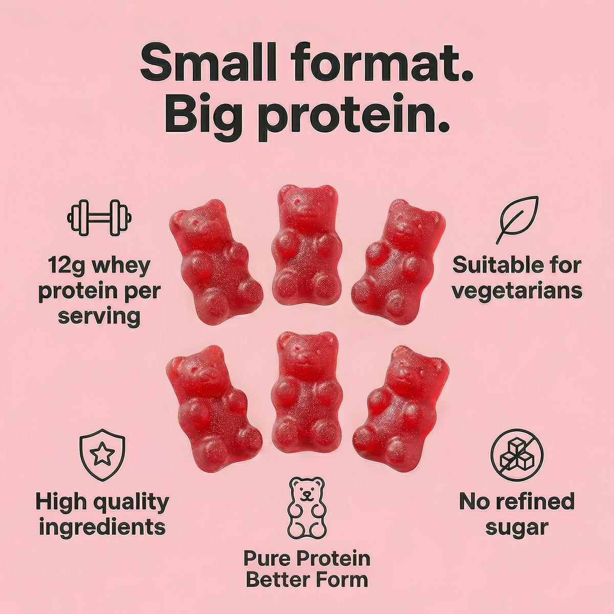 FUELE+ Protein Gummies – 12g High Protein Snack, Mixed Berry Flavor, No Added Sugar, Whey Protein Gummies, Supports Muscle Recovery, Post Workout Supplement - PrimeBioHealth - canada supplements
