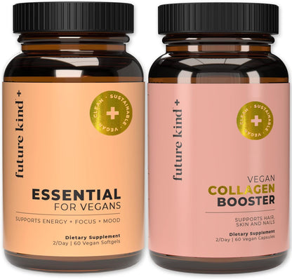Future Kind Best Sellers Bundle | Vegan Multivitamins and Collagen Booster | Vegan Multivitamins for Women and Men with B12, Omega 3, and Vitamin D3 | Collagen Supports Skin, Hair, and Nail Health - PrimeBioHealth - canada supplements