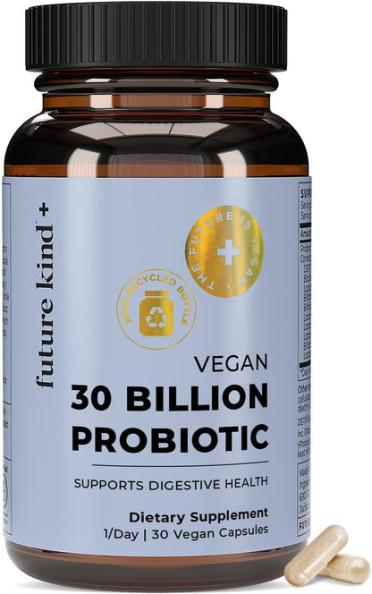 Future Kind Vegan Probiotics for Women and Men - 30 Billion CFUs Probiotics for Digestive Support (30 Adult Probiotic Capsules) No GMOs, Daily Probiotic Supplements from 42 Fruits & Vegetables - PrimeBioHealth - canada supplements
