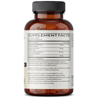 Futurebiotics Chill Pill + Ashwagandha, Rhodiola, St. John’s Wort, & L-Theanine - Non-GMO, 120 Vegetarian Tablets - PrimeBioHealth - canada supplements