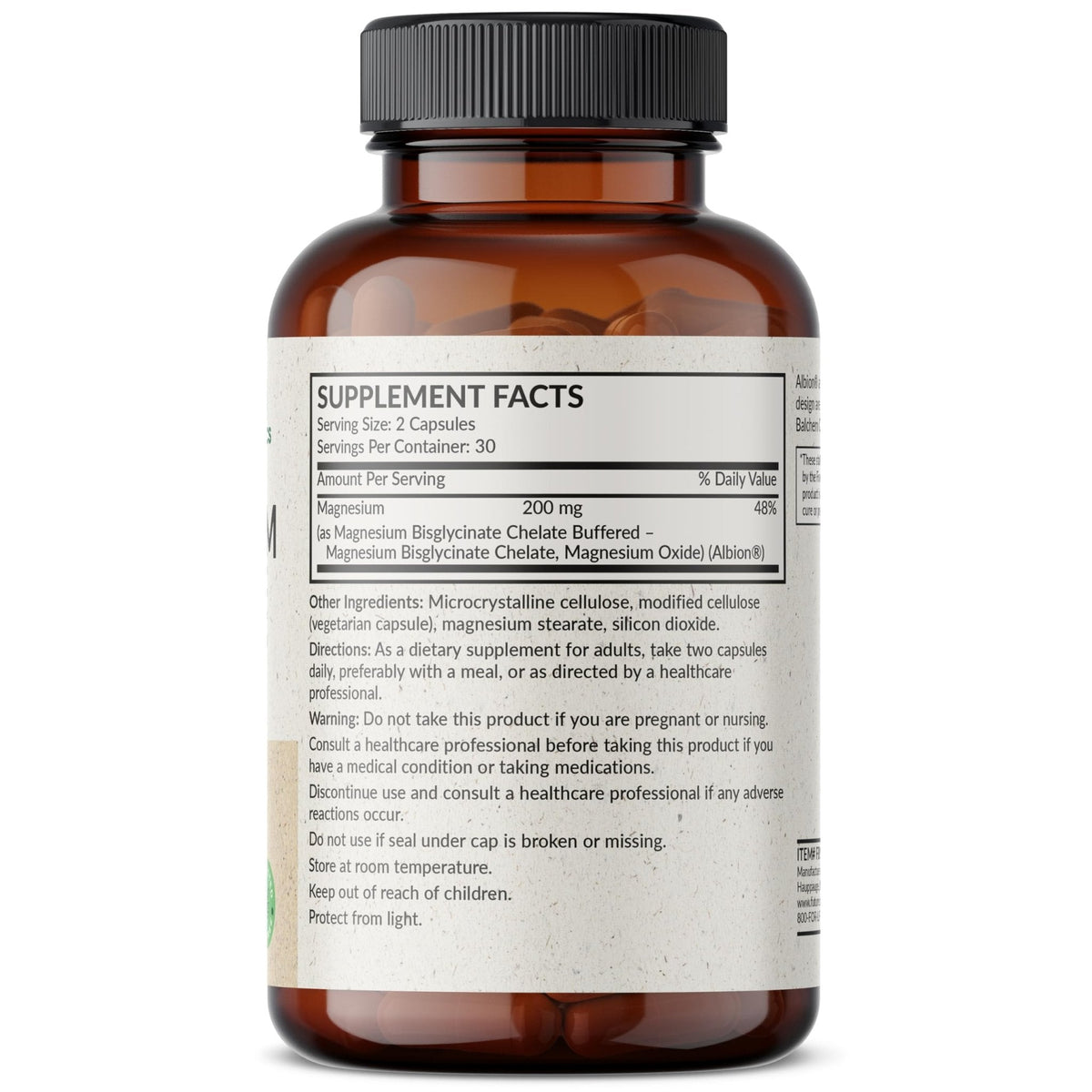 Futurebiotics Magnesium Glycinate 200 MG per Serving Chelated for High Absorption, Gentle On Stomach, Non-GMO, 60 Vegetarian Capsules - PrimeBioHealth - canada supplements