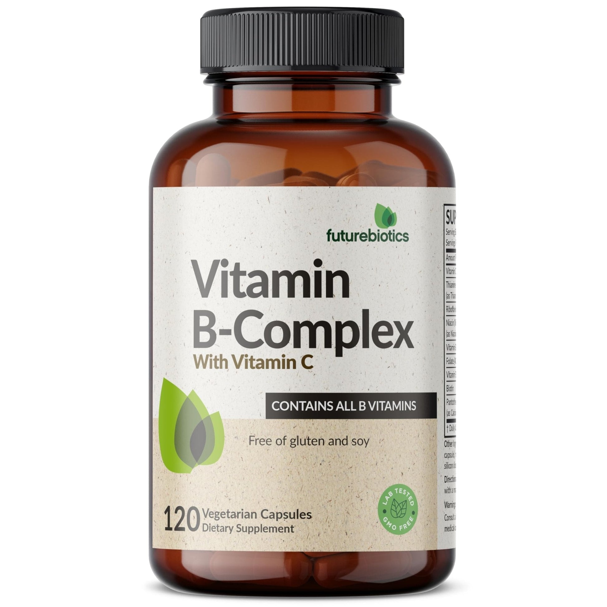 Futurebiotics Vitamin B Complex with Vitamin C Supports Energy Production, Nervous System & Immune Support - Non-GMO, 120 Vegetarian Capsules - PrimeBioHealth - canada supplements