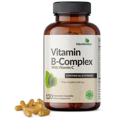 Futurebiotics Vitamin B Complex with Vitamin C Supports Energy Production, Nervous System & Immune Support - Non-GMO, 120 Vegetarian Capsules - PrimeBioHealth - canada supplements