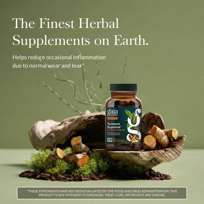 Gaia Herbs Turmeric Supreme Extra Strength - Supports Occasional Discomfort from Normal Wear & Tear* - with Turmeric Curcumin & Black Pepper - PrimeBioHealth - canada supplements