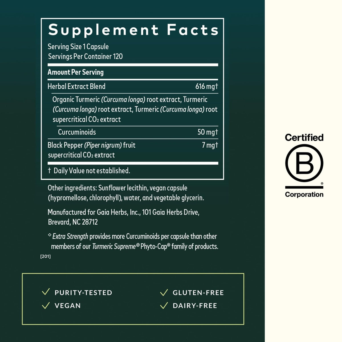 Gaia Herbs Turmeric Supreme Extra Strength - Supports Occasional Discomfort from Normal Wear & Tear* - with Turmeric Curcumin & Black Pepper - PrimeBioHealth - canada supplements