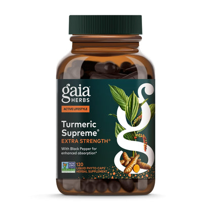 Gaia Herbs Turmeric Supreme Extra Strength - Supports Occasional Discomfort from Normal Wear & Tear* - with Turmeric Curcumin & Black Pepper - PrimeBioHealth - canada supplements