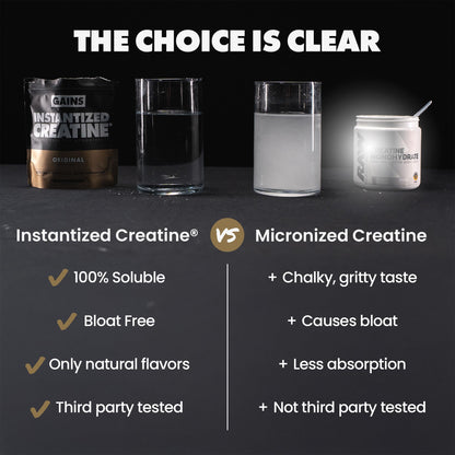Gains in Bulk Instantized Creatine Monohydrate for Men & Women, Soluble Creatine Powder, Supports Muscle Building, Strength and Performance - PrimeBioHealth - canada supplements