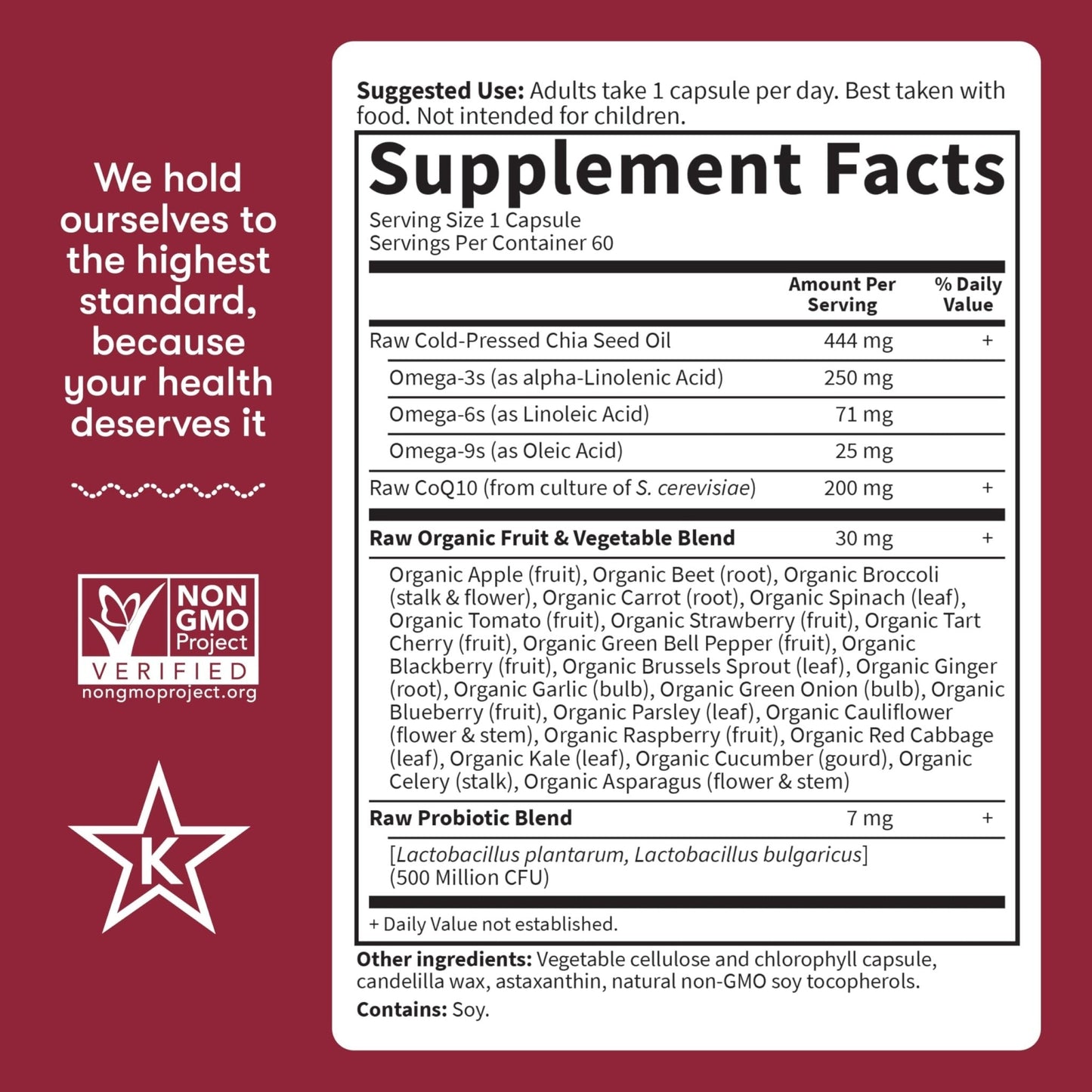 Garden of Life CoQ10 200mg, Vegetarian Omega 3 6 9 Supplement Raw Co Q 10 Chia Seed Oil, Whole Food Nutrition with Antioxidant Support - PrimeBioHealth - canada supplements