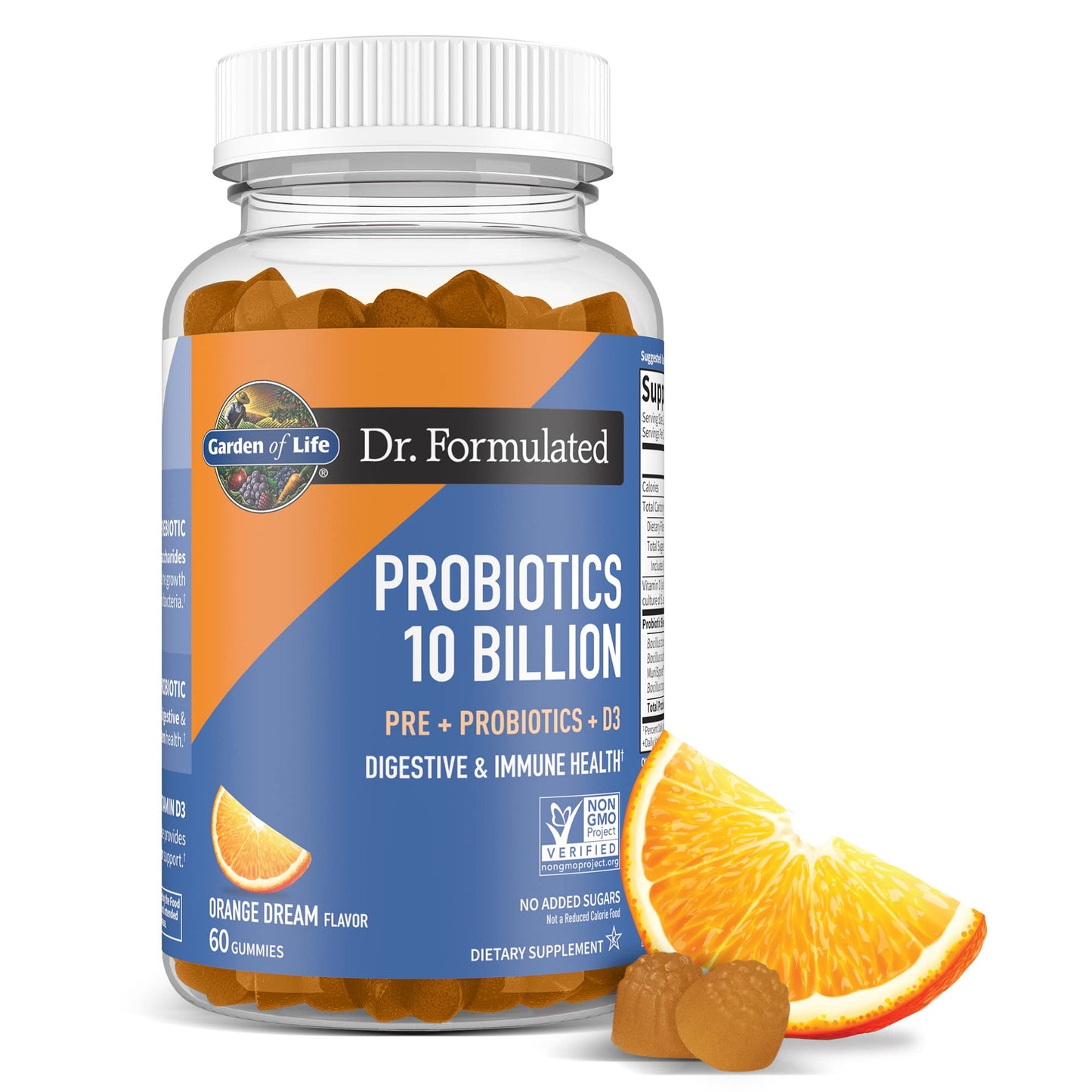 Garden of Life Dr Formulated 10 Billion CFU Prebiotic Fiber & Probiotic Gummies with Vitamin D3 for Digestive and Immune Health – Gluten Free, Non GMO - PrimeBioHealth - canada supplements