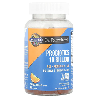 Garden of Life Dr Formulated 10 Billion CFU Prebiotic Fiber & Probiotic Gummies with Vitamin D3 for Digestive and Immune Health – Gluten Free, Non GMO - PrimeBioHealth - canada supplements