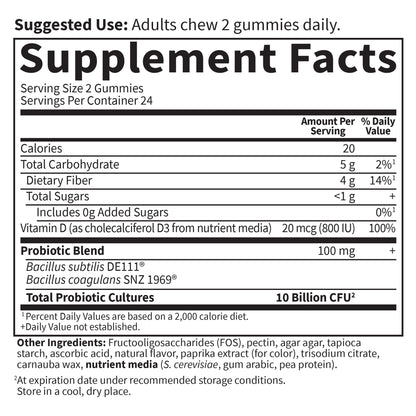 Garden of Life Dr Formulated 10 Billion CFU Prebiotic Fiber & Probiotic Gummies with Vitamin D3 for Digestive and Immune Health – Gluten Free, Non GMO - PrimeBioHealth - canada supplements