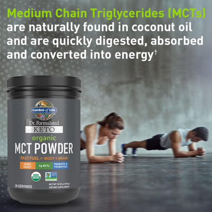 Garden of Life Dr. Formulated Keto Organic MCT Powder - 30 Servings, 6g MCTs from Coconuts plus Prebiotic Fiber & Probiotics - PrimeBioHealth - canada supplements