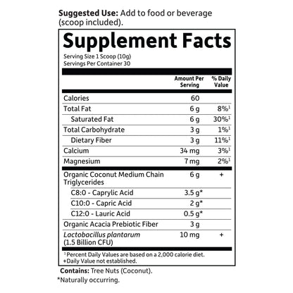 Garden of Life Dr. Formulated Keto Organic MCT Powder - 30 Servings, 6g MCTs from Coconuts plus Prebiotic Fiber & Probiotics - PrimeBioHealth - canada supplements