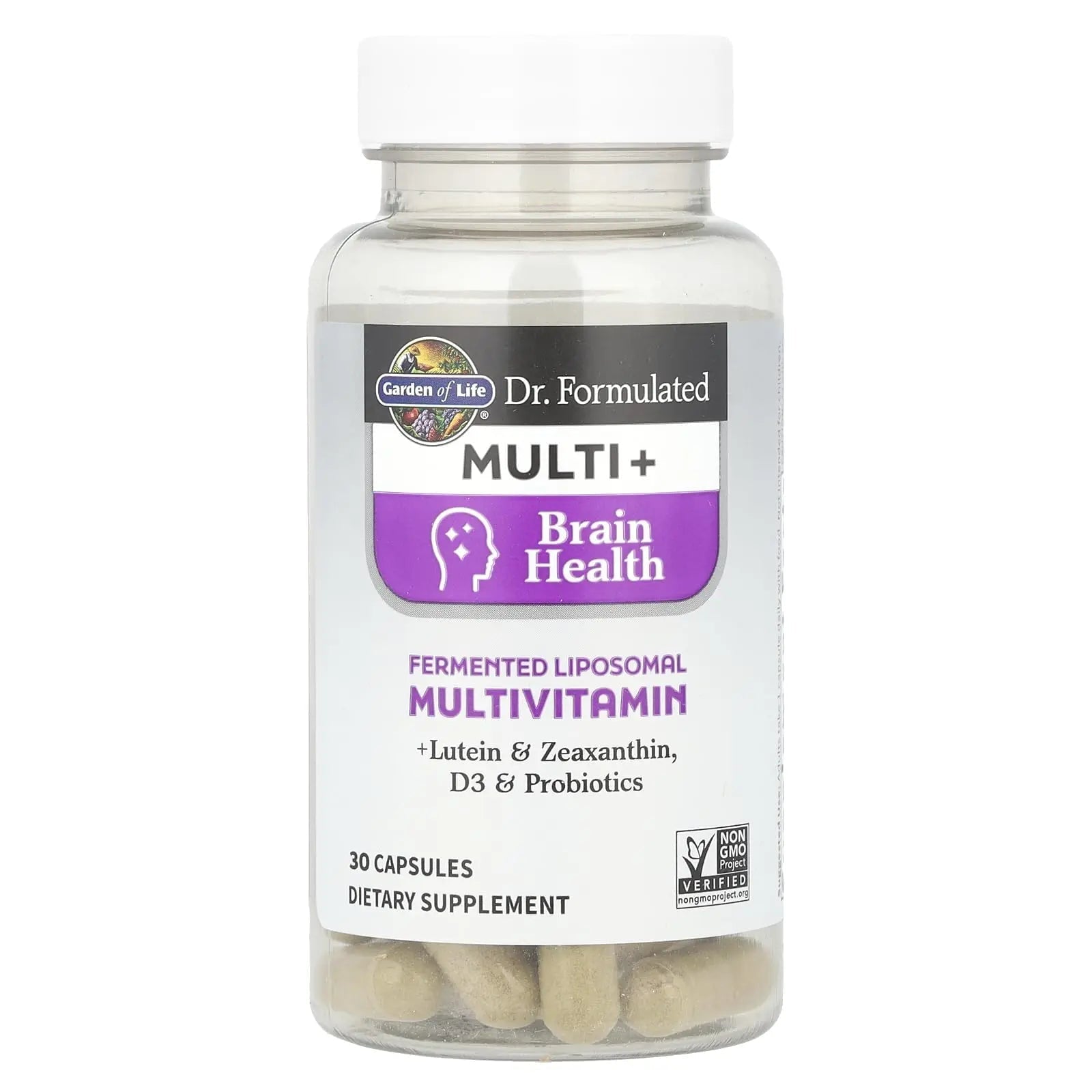 Garden of Life Dr Formulated Multi+ Brain Health, Fermented Liposomal Multivitamin + Lutein & Zeaxanthin, Vitamin D3 & Probiotics - PrimeBioHealth - canada supplements