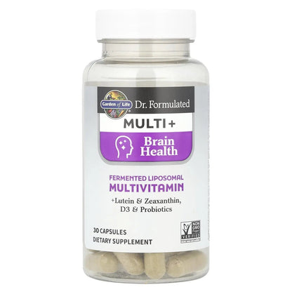 Garden of Life Dr Formulated Multi+ Brain Health, Fermented Liposomal Multivitamin + Lutein & Zeaxanthin, Vitamin D3 & Probiotics - PrimeBioHealth - canada supplements