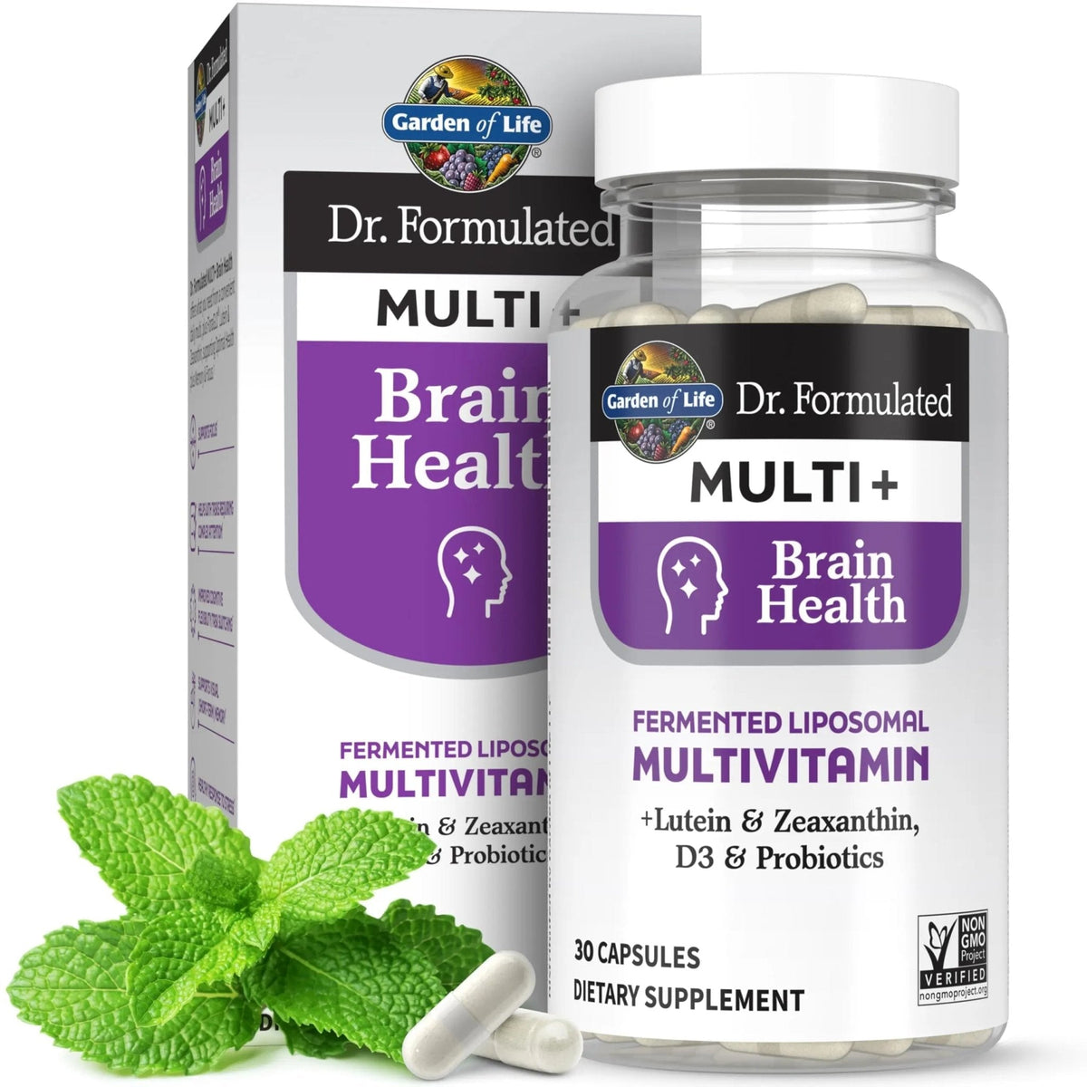 Garden of Life Dr Formulated Multi+ Brain Health, Fermented Liposomal Multivitamin + Lutein & Zeaxanthin, Vitamin D3 & Probiotics - PrimeBioHealth - canada supplements