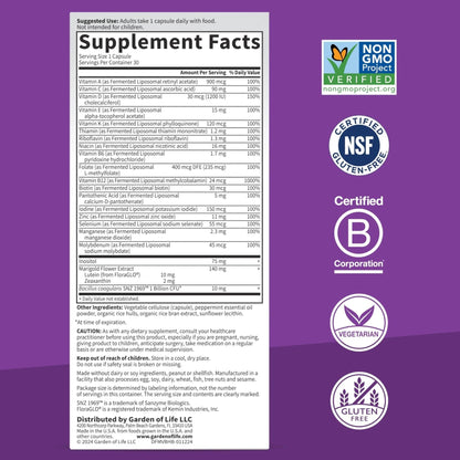 Garden of Life Dr Formulated Multi+ Brain Health, Fermented Liposomal Multivitamin + Lutein & Zeaxanthin, Vitamin D3 & Probiotics - PrimeBioHealth - canada supplements