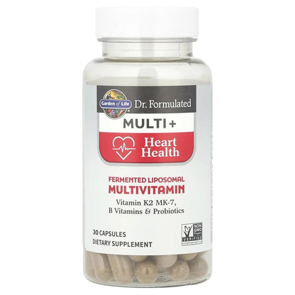 Garden of Life Dr. Formulated Multi+ Heart Health - Fermented Liposomal Multivitamin + Vitamin K2 MK-7, B Vitamins & Probiotics - PrimeBioHealth - canada supplements