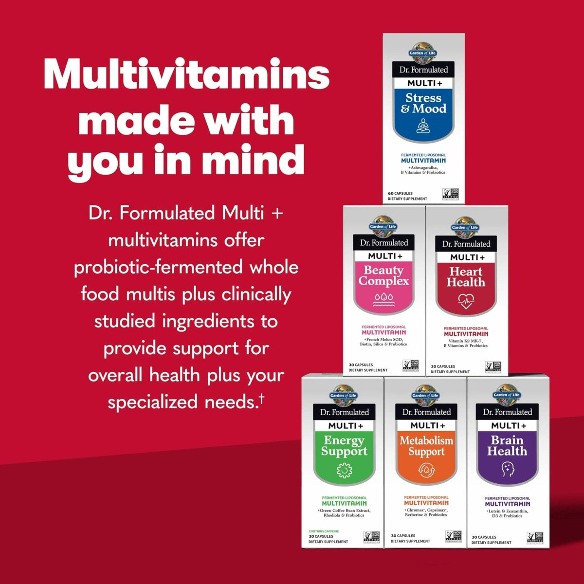 Garden of Life Dr. Formulated Multi+ Heart Health - Fermented Liposomal Multivitamin + Vitamin K2 MK-7, B Vitamins & Probiotics - PrimeBioHealth - canada supplements