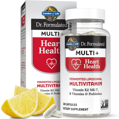 Garden of Life Dr. Formulated Multi+ Heart Health - Fermented Liposomal Multivitamin + Vitamin K2 MK-7, B Vitamins & Probiotics - PrimeBioHealth - canada supplements