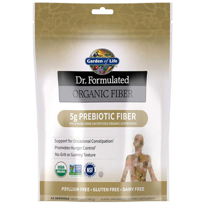 Garden of Life Dr. Formulated Organic Fiber Powder, Unflavored, Prebiotic Superfood Fiber Supplement, Constipation Relief - PrimeBioHealth - canada supplements