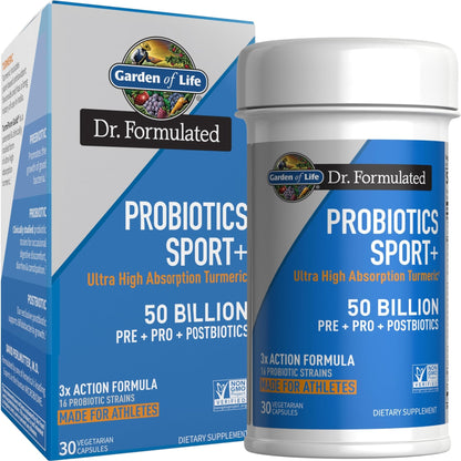 Garden of Life Dr Formulated Sport Probiotics Digestive Supplement, Organic Prebiotics for Women & Men Athletes, Clinically Studied Turmeric Curcumin - PrimeBioHealth - canada supplements