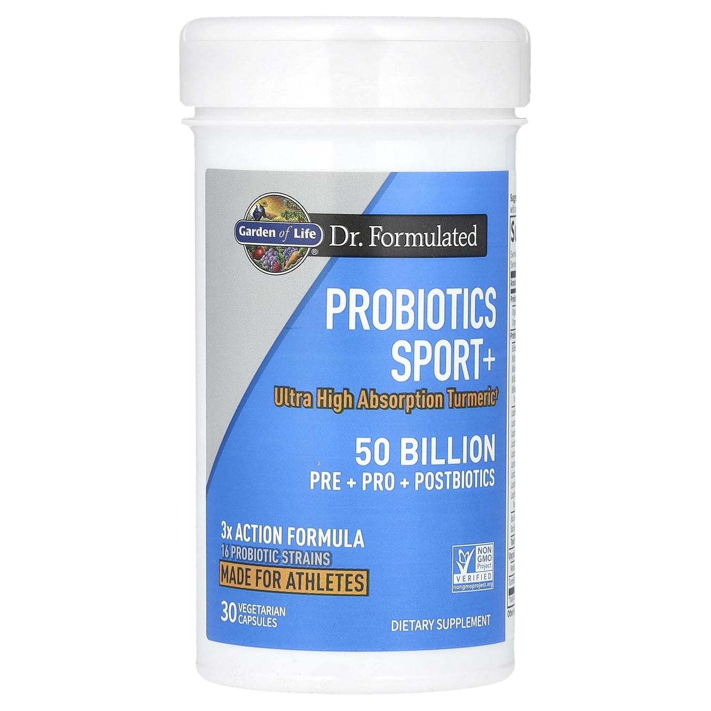 Garden of Life Dr Formulated Sport Probiotics Digestive Supplement, Organic Prebiotics for Women & Men Athletes, Clinically Studied Turmeric Curcumin - PrimeBioHealth - canada supplements