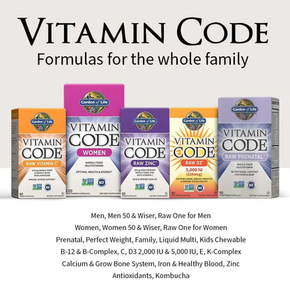 Garden of Life Multivitamin for Women, Men & Kids Age 6 and up, Vitamin Code Family Multi - 120 Vegetarian Capsules, Whole Food Vitamins - PrimeBioHealth - canada supplements