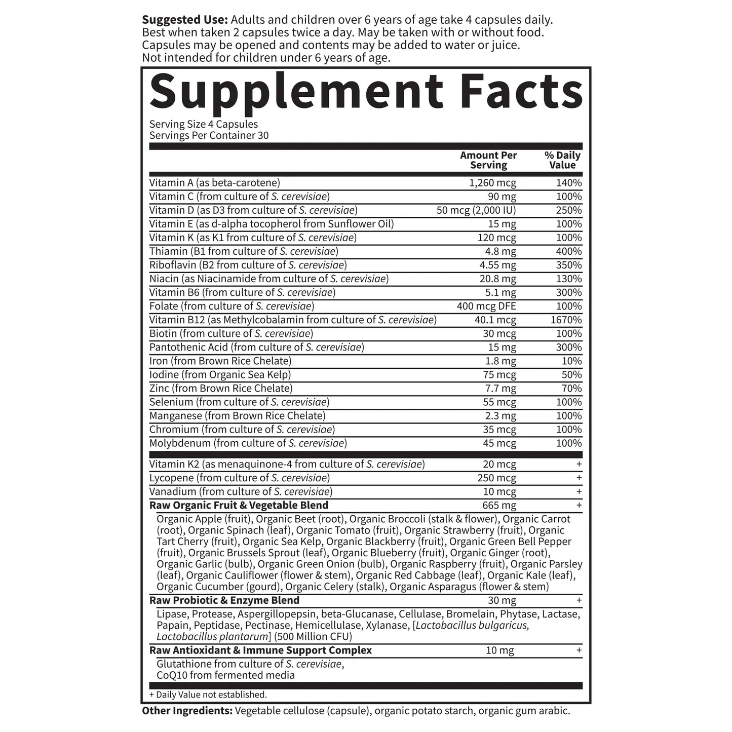 Garden of Life Multivitamin for Women, Men & Kids Age 6 and up, Vitamin Code Family Multi - 120 Vegetarian Capsules, Whole Food Vitamins - PrimeBioHealth - canada supplements