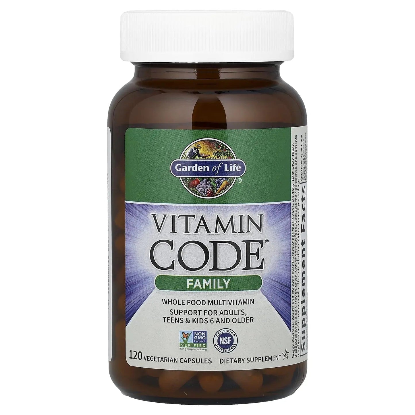 Garden of Life Multivitamin for Women, Men & Kids Age 6 and up, Vitamin Code Family Multi - 120 Vegetarian Capsules, Whole Food Vitamins - PrimeBioHealth - canada supplements