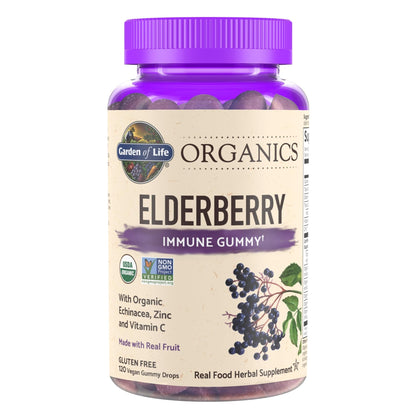 Garden of Life Organics Elderberry Gummies for Adults & Kids - Immune Support Supplement with Organic Fruit, Herbal Blend, Elderberry, Echinacea, Zinc, - PrimeBioHealth - canada supplements