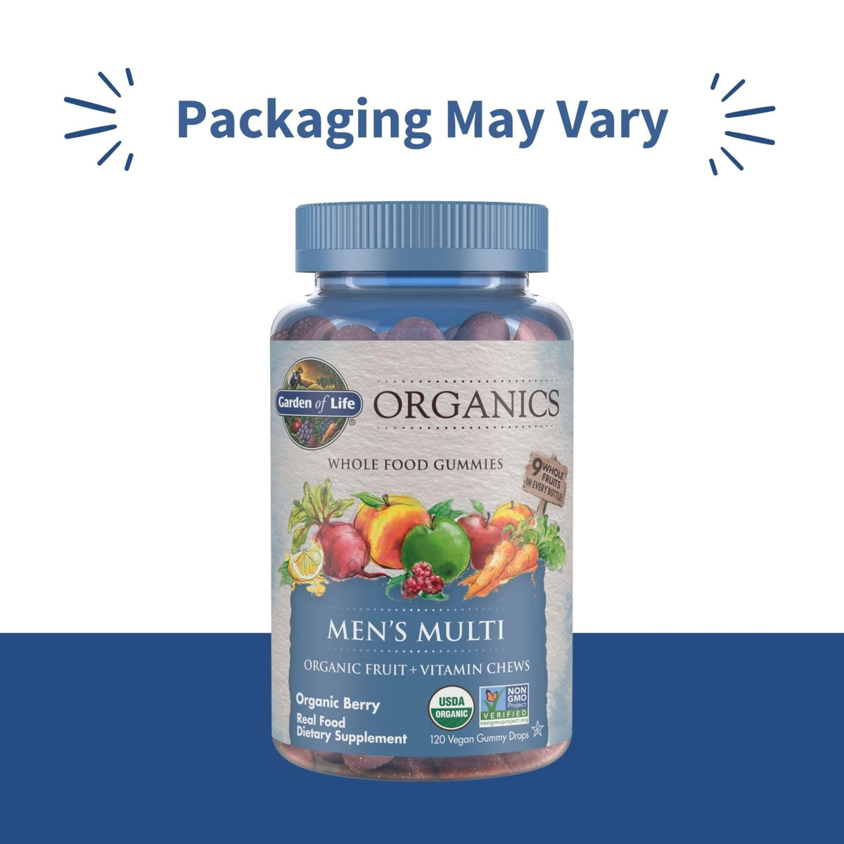 Garden of Life Organics Men's Gummy Vitamins - Berry - Certified Organic, Non-GMO, Vegan, Kosher Complete Multi - Methyl B12, C & D3 - Gluten - PrimeBioHealth - canada supplements