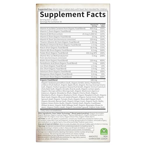 Garden of Life Organics Multivitamin for Women - Women's Once Daily Multi - Whole Food Multi with Iron, Biotin, Vegan Organic Womens Multivitamin for Health - PrimeBioHealth - canada supplements