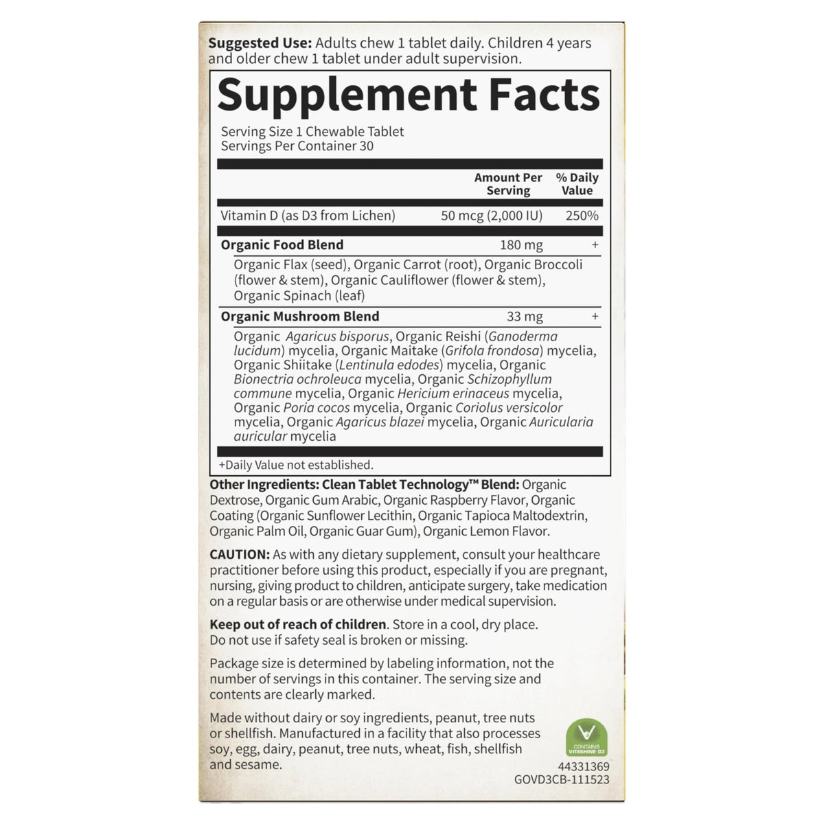 Garden of Life Organics Vegan Vitamin D3 Chewable - Raspberry Lemon, 2,000 IU (50mcg) Whole Food Vitamin D3 from Lichen - PrimeBioHealth - canada supplements