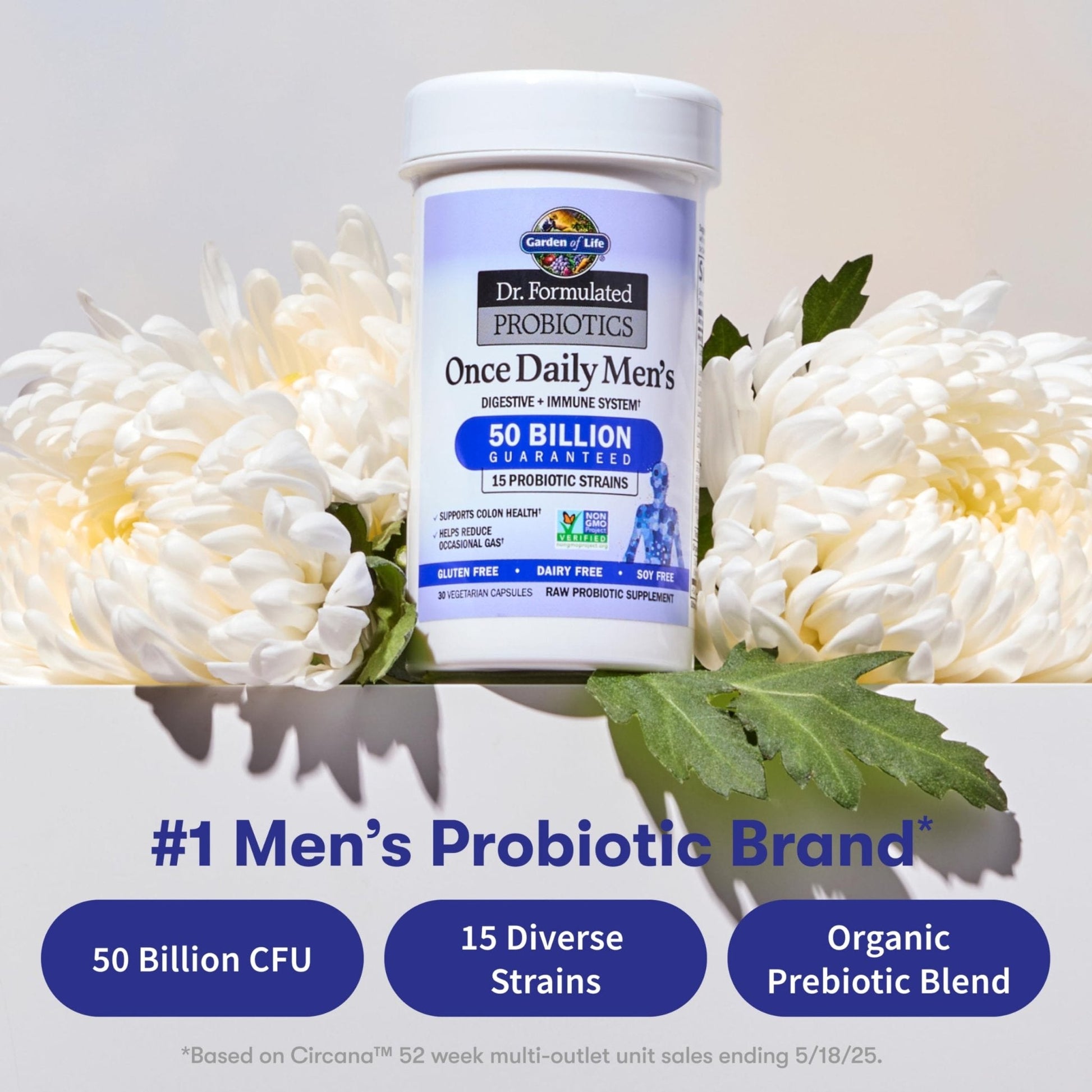 Garden of Life Probiotics for Men, Dr Formulated 50 Billion CFU 15 Probiotics for Digestive Health + Organic Prebiotic Fiber, Colon & Immune Support - PrimeBioHealth - canada supplements