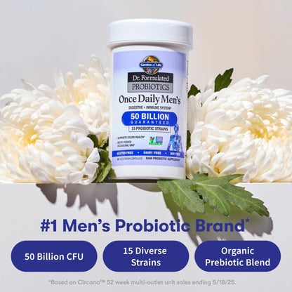 Garden of Life Probiotics for Men, Dr Formulated 50 Billion CFU 15 Probiotics for Digestive Health + Organic Prebiotic Fiber, Colon & Immune Support - PrimeBioHealth - canada supplements