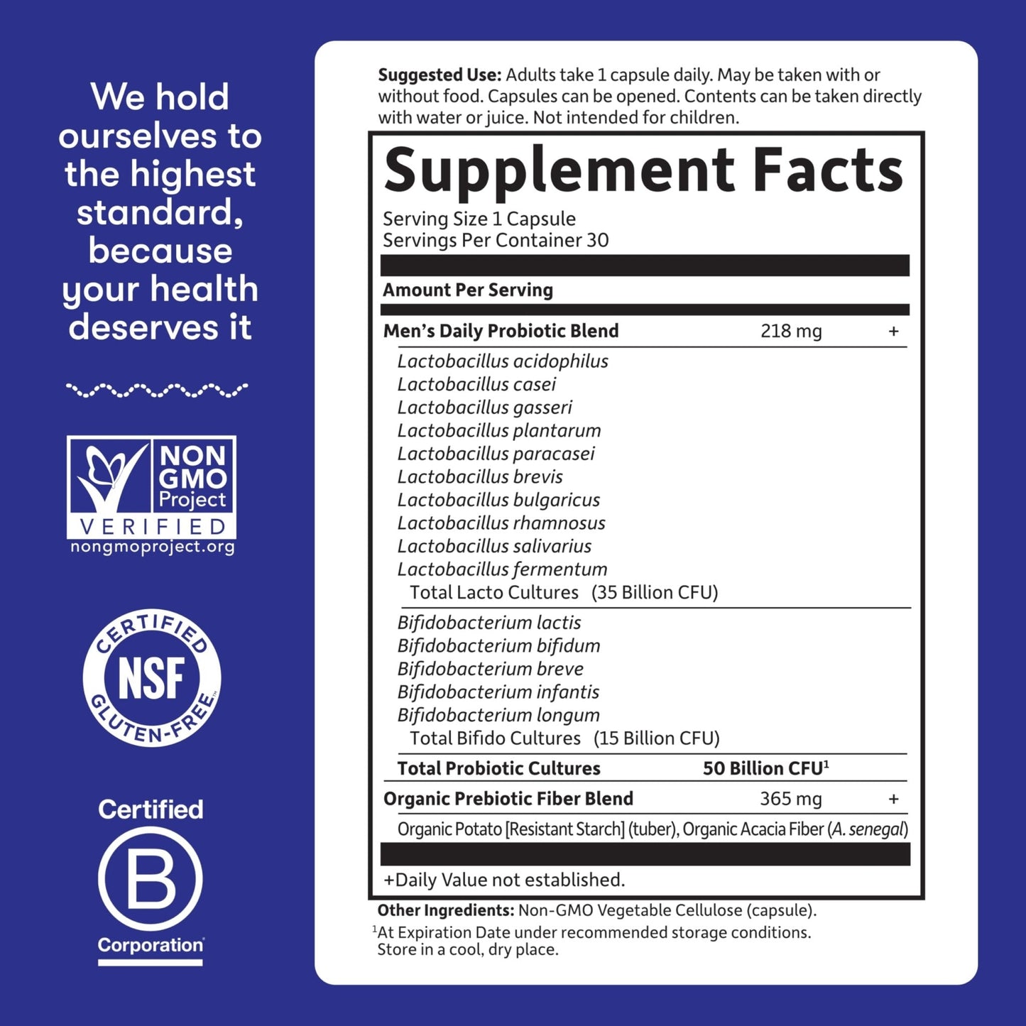Garden of Life Probiotics for Men, Dr Formulated 50 Billion CFU 15 Probiotics for Digestive Health + Organic Prebiotic Fiber, Colon & Immune Support - PrimeBioHealth - canada supplements
