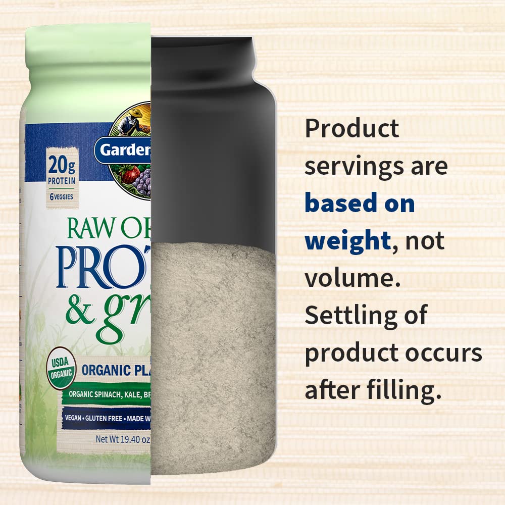 Garden of Life Raw Protein & Greens Vanilla Protein Powder – 20g Plant Based Greens Powder, Probiotics & Enzymes, Post-Workout Recovery, Vegan, Gluten-Free, Non-GMO, 20 Servings - PrimeBioHealth - canada supplements