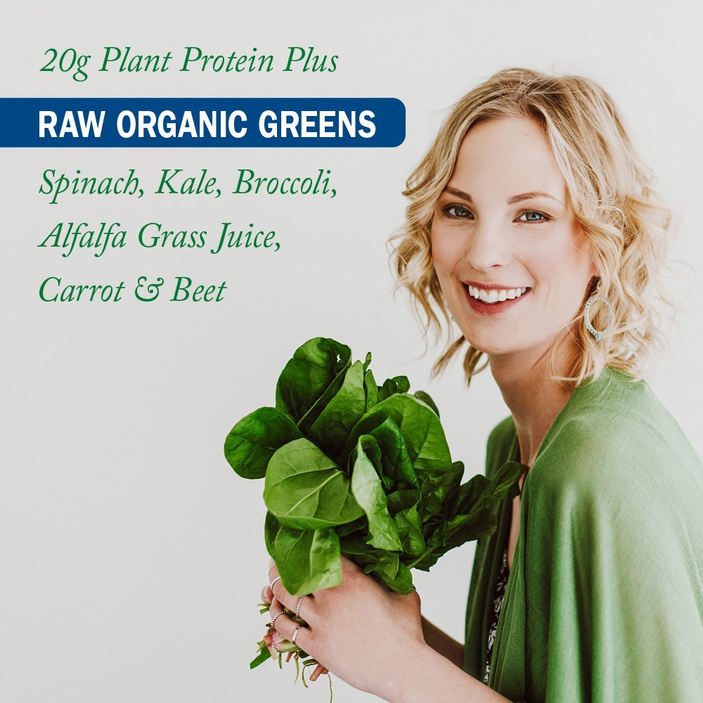 Garden of Life Raw Protein & Greens Vanilla Protein Powder – 20g Plant Based Greens Powder, Probiotics & Enzymes, Post-Workout Recovery, Vegan, Gluten-Free, Non-GMO, 20 Servings - PrimeBioHealth - canada supplements