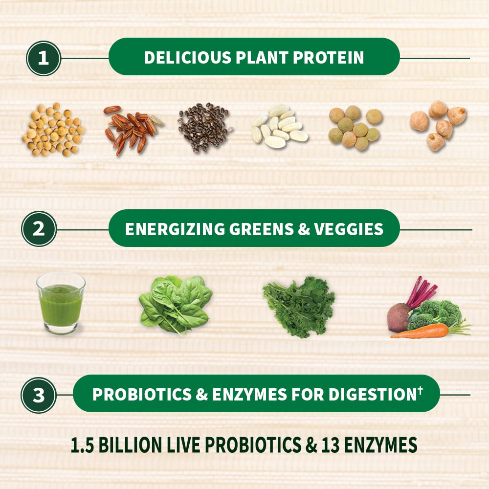 Garden of Life Raw Protein & Greens Vanilla Protein Powder – 20g Plant Based Greens Powder, Probiotics & Enzymes, Post-Workout Recovery, Vegan, Gluten-Free, Non-GMO, 20 Servings - PrimeBioHealth - canada supplements